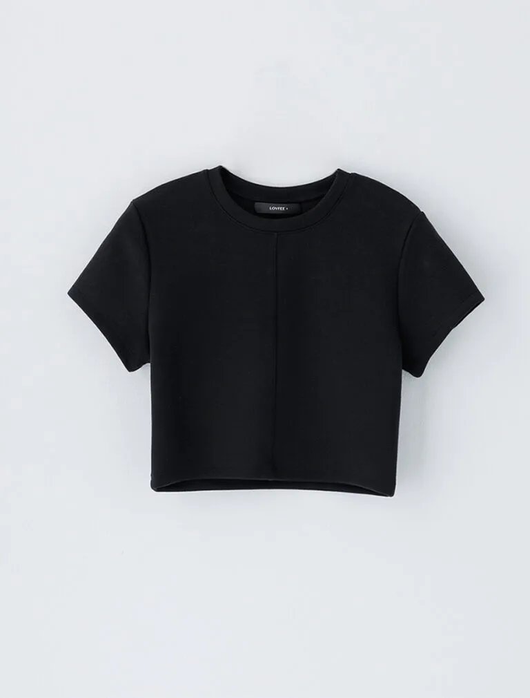 Front Center Seam T-shirt Black front