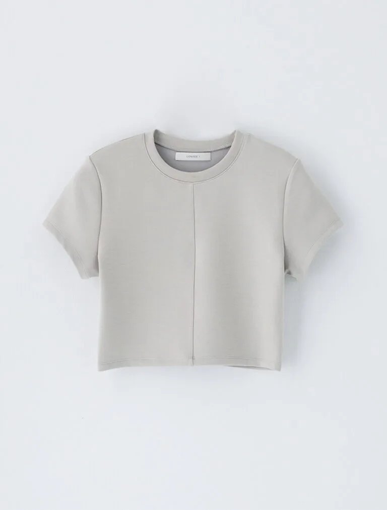 Front Center Seam T-shirt foggy grey front