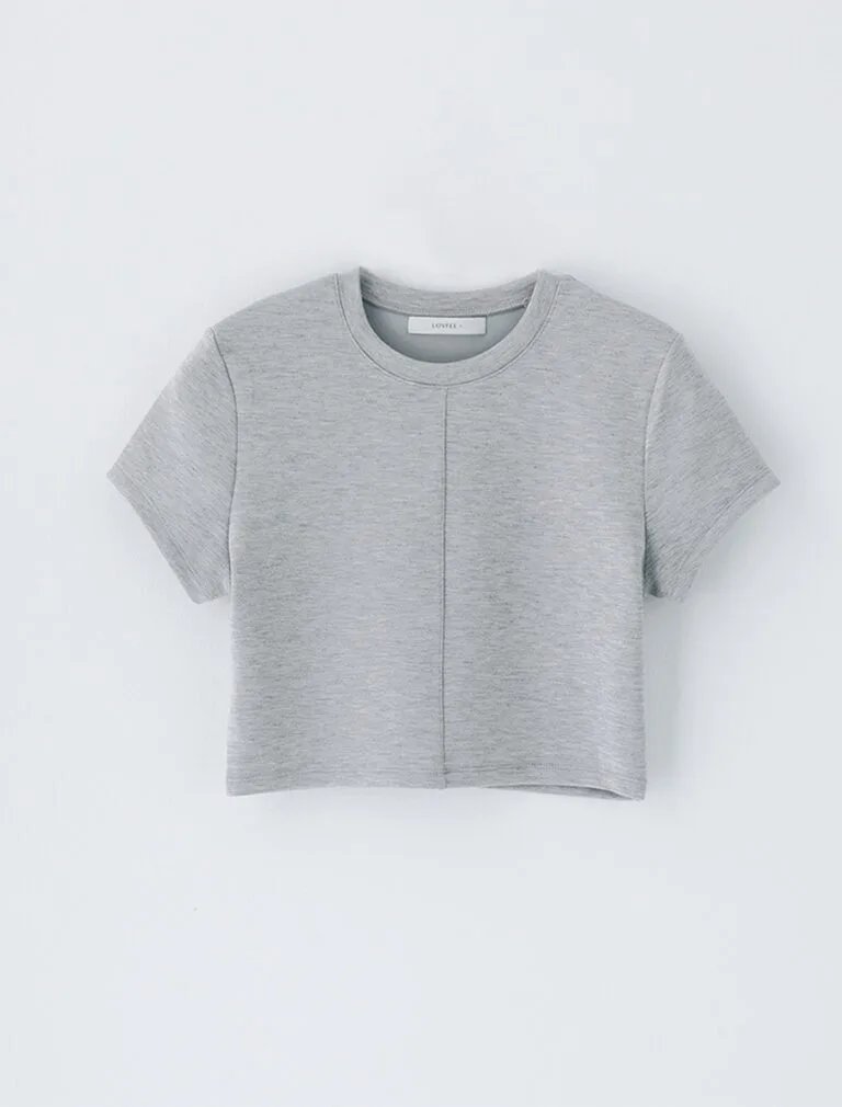 Front Center Seam T-shirt heather grey front
