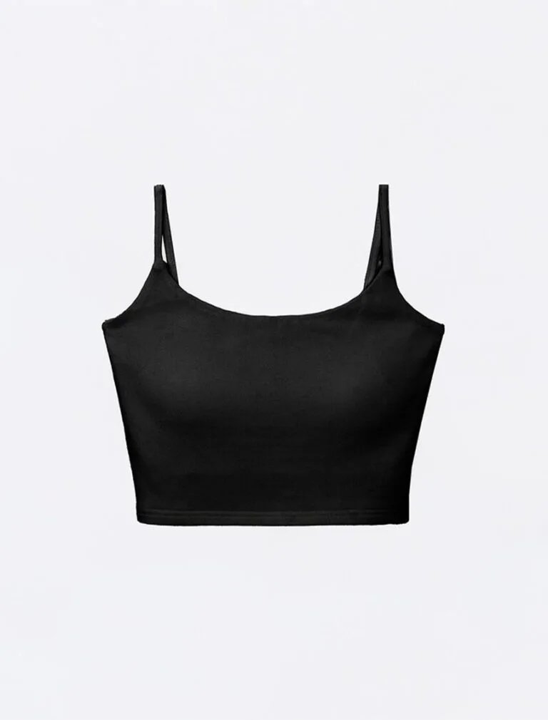 Heating Cropped Cami Bra Top black front