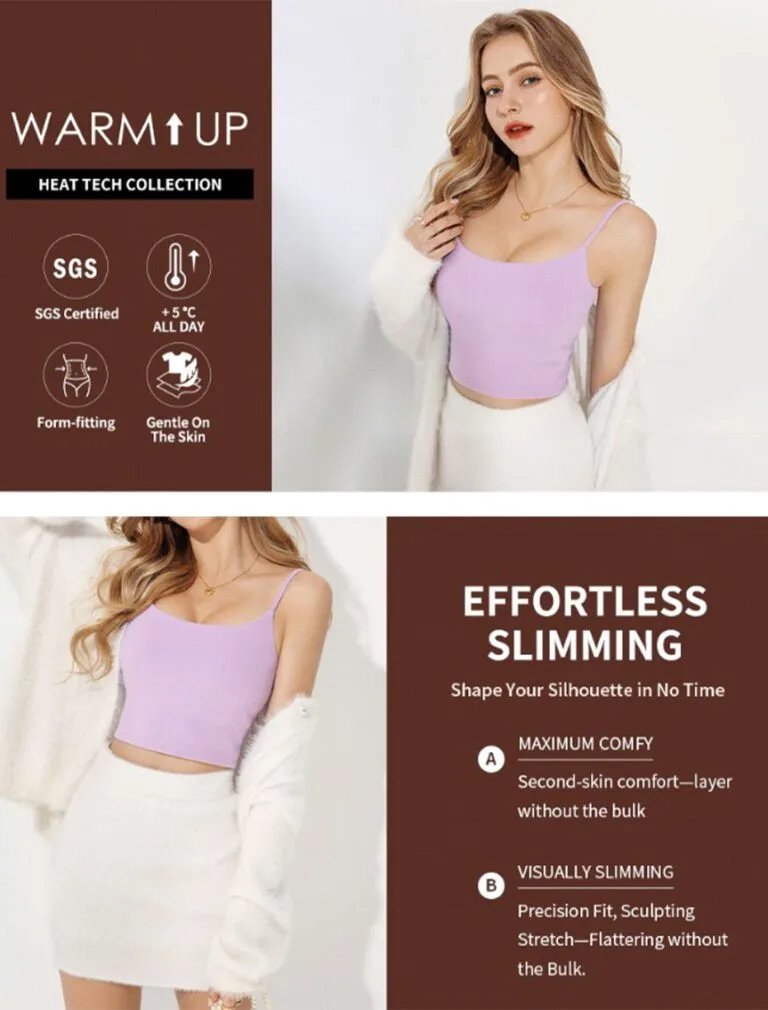 Heating Cropped Cami Bra Top detail