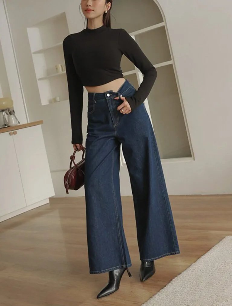 Heating Half Turtleneck Bra Top light black front 1