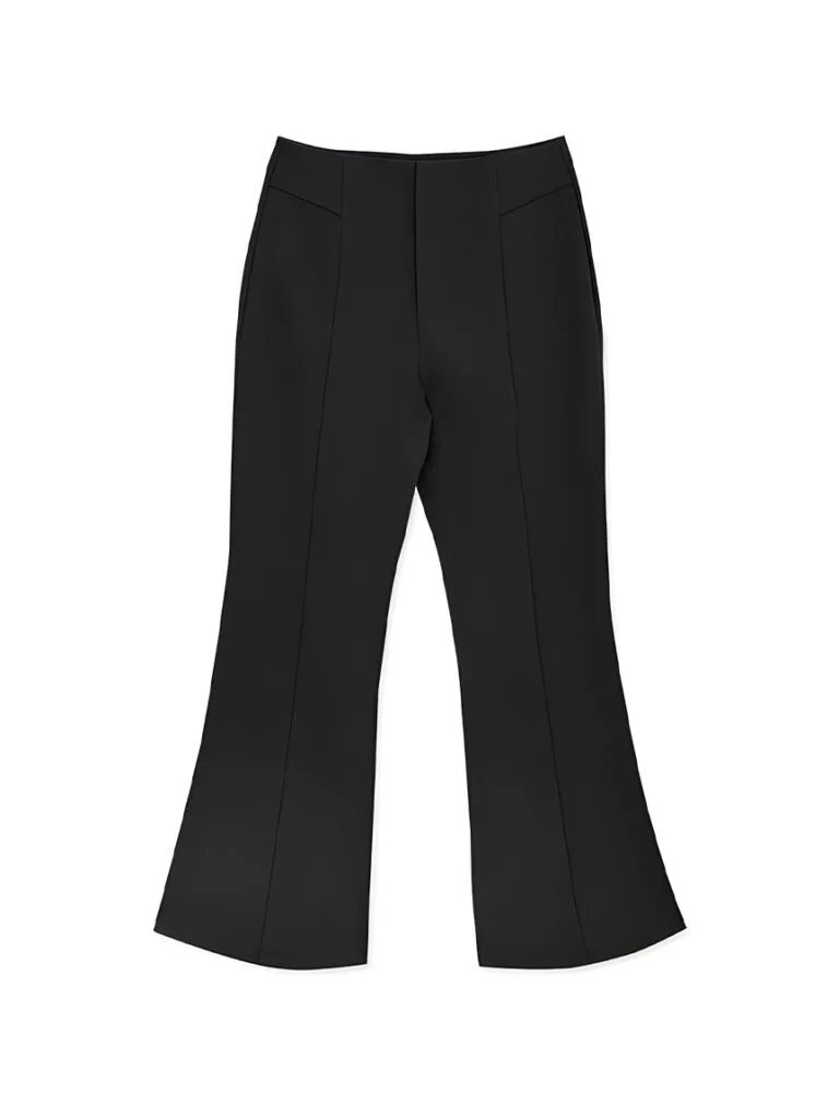 High Waist Flared Trousers black front