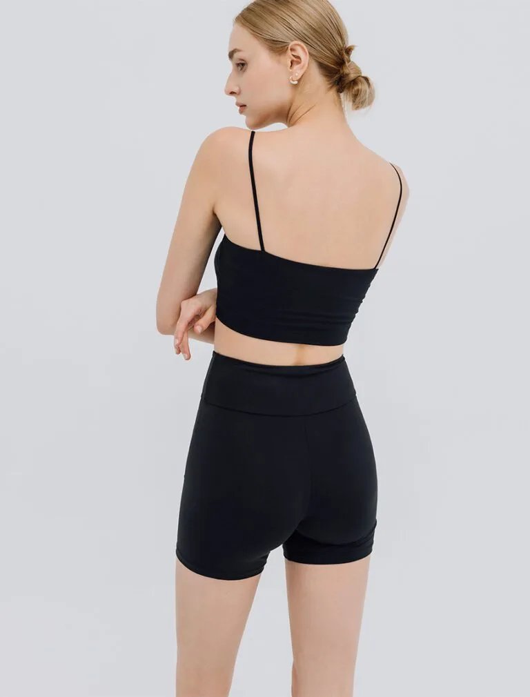 High-Waisted Shorts black back