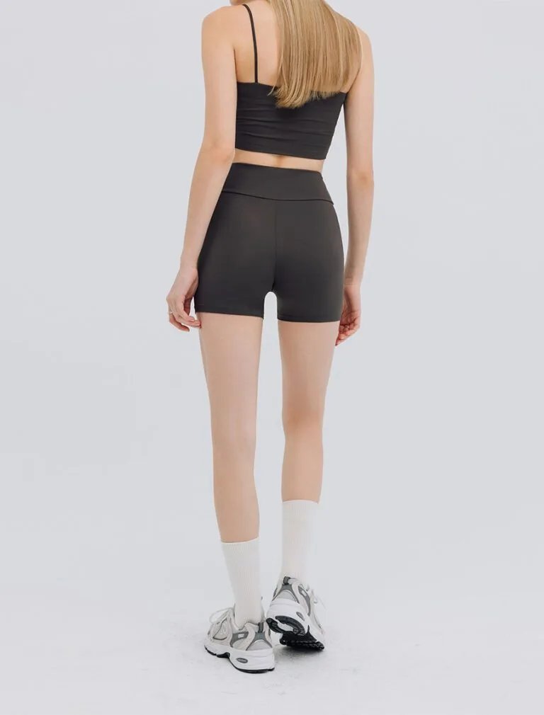 High-Waisted Shorts dark grey back