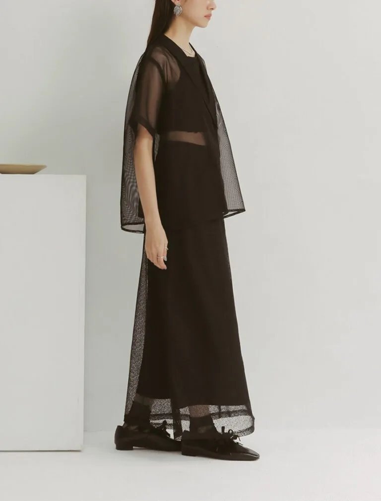 Lace Mesh Shirt black side