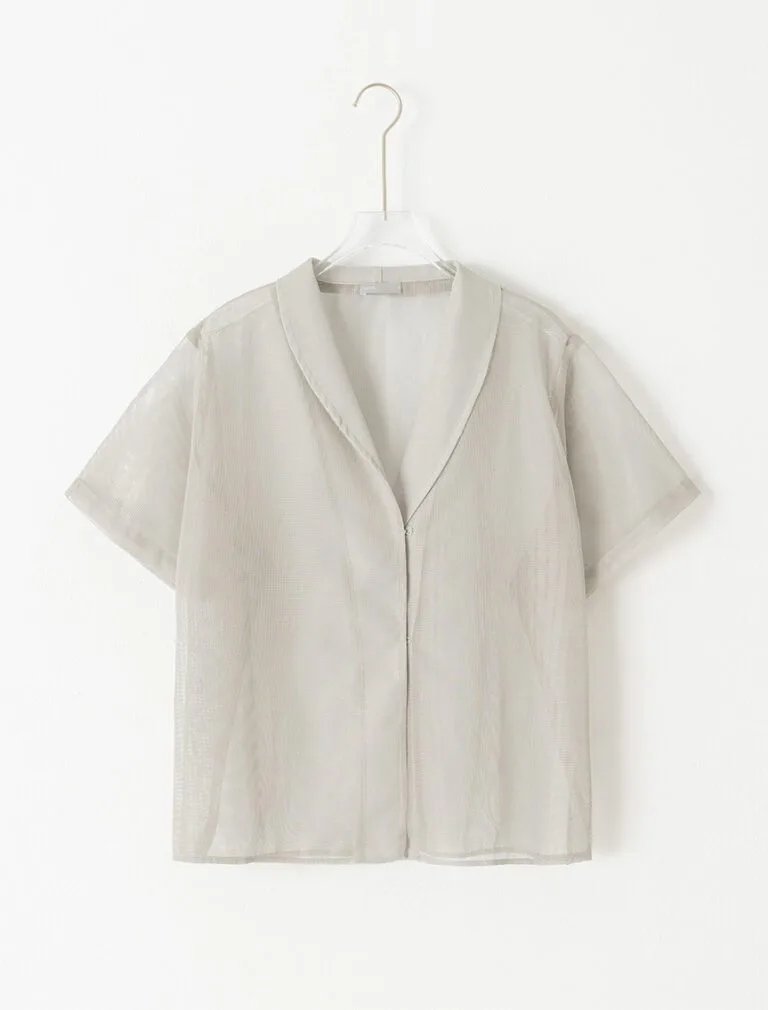 Lace Mesh Shirt light grey front
