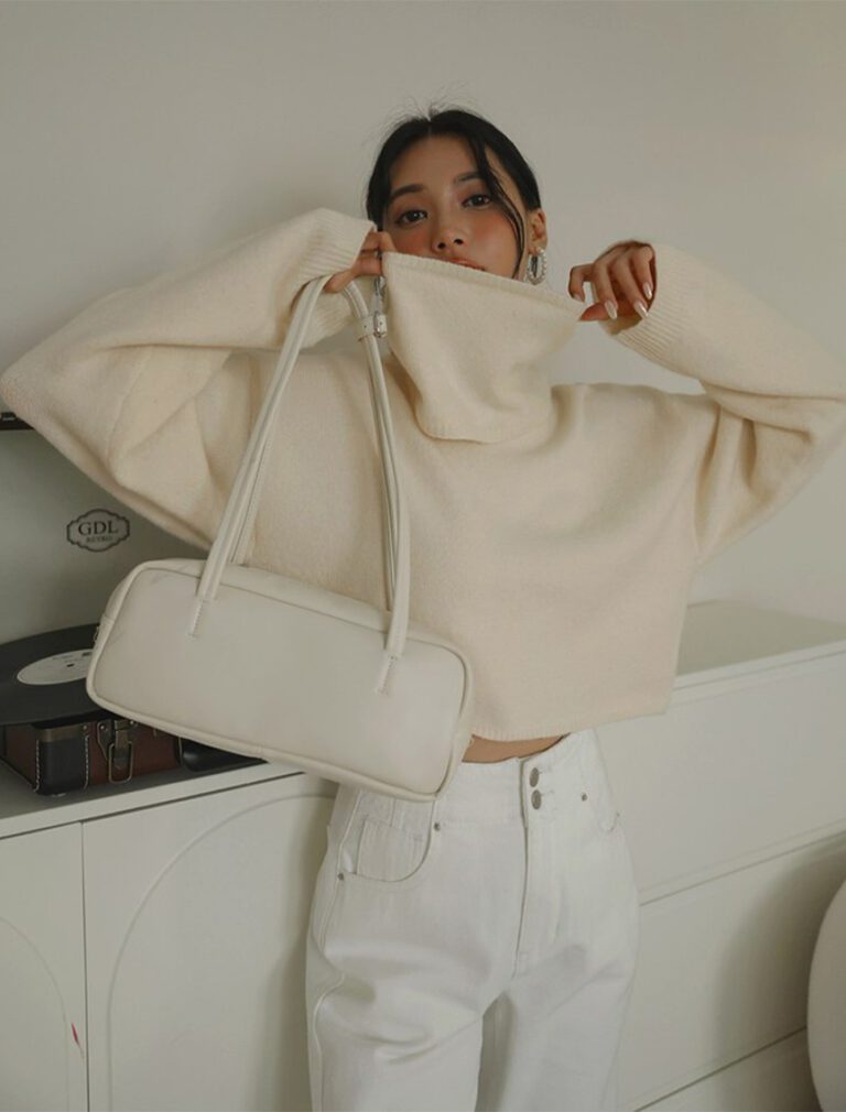 Long Sleeve Soft Knit Top beige front 3