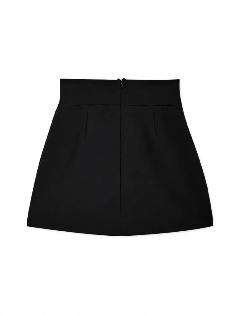 Minimalism High-West Slimming Slit Skort black back