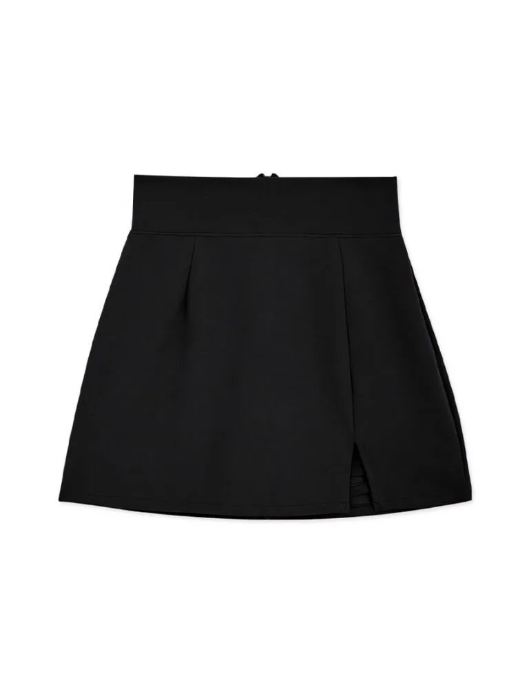 Minimalism High-West Slimming Slit Skort black front