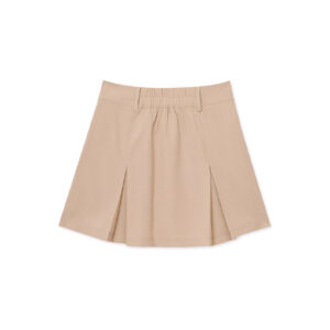 Pleated Short Skirt beige back