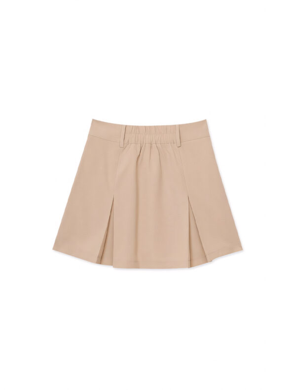 Pleated Short Skirt beige back