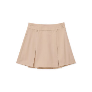 Pleated Short Skirt beige front