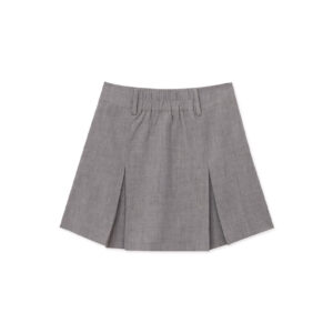 Pleated Short Skirt grey back