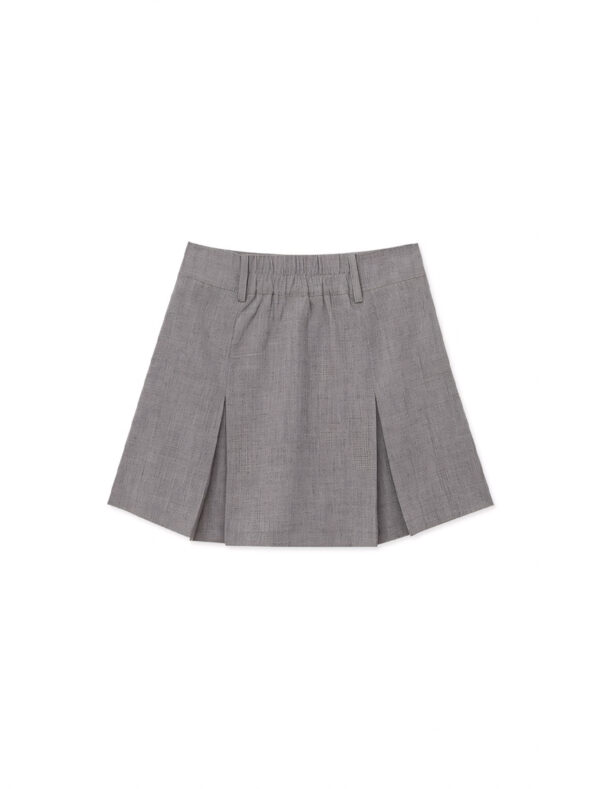 Pleated Short Skirt grey back