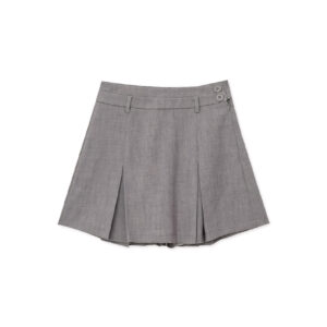 Pleated Short Skirt grey front