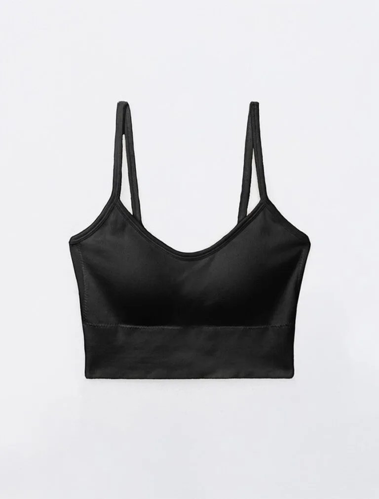 Seamless Strap Bra Top black front