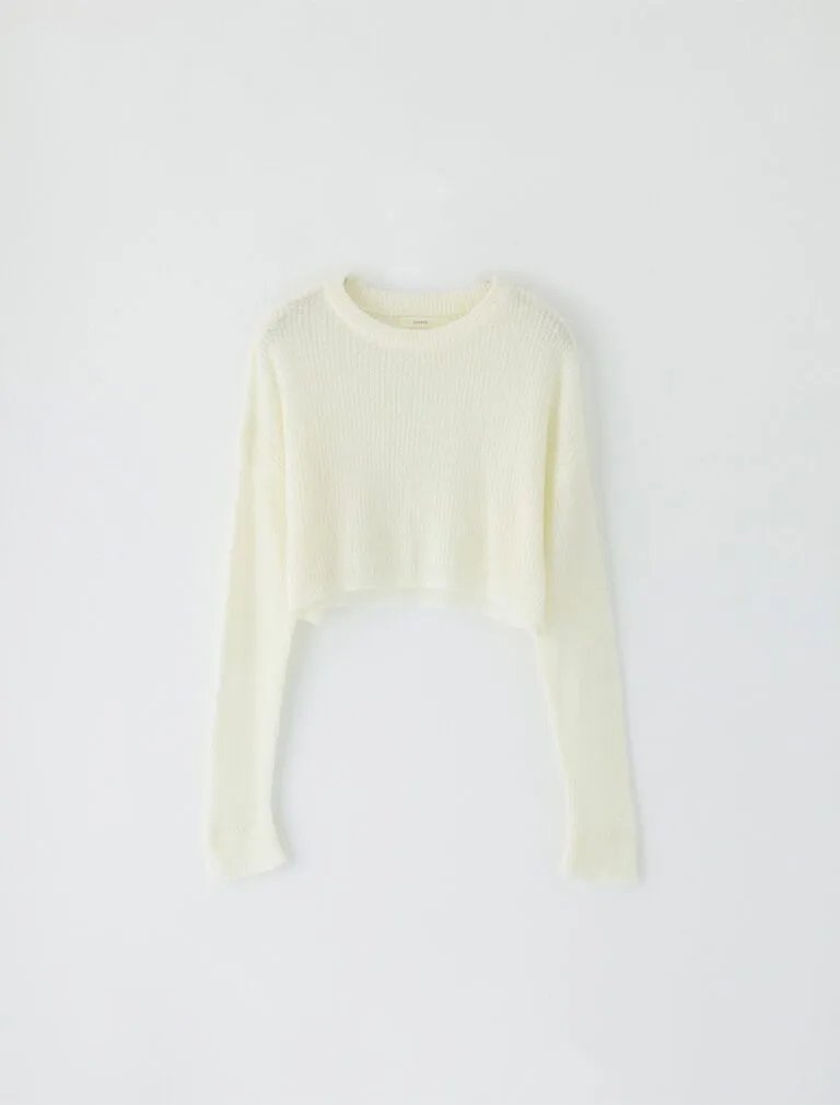 Textured Knit Top white front