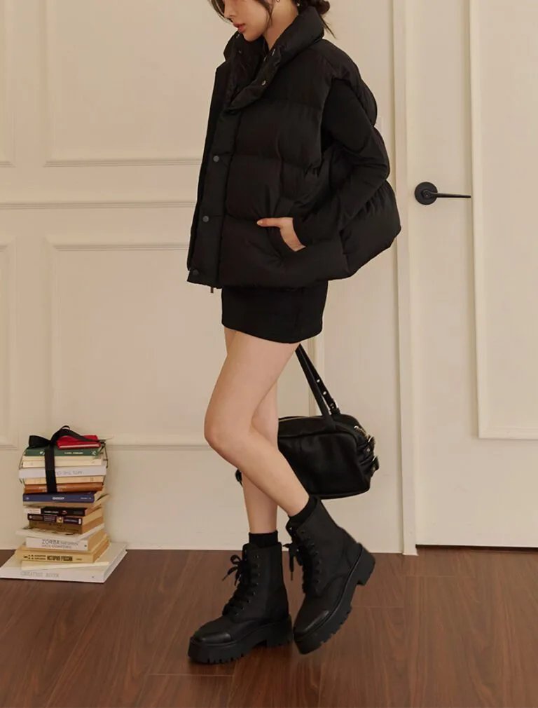 Warm Padded Vest Jacket black side