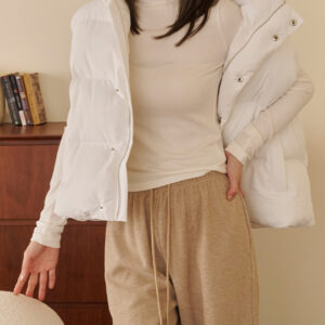 Warm Padded Vest Jacket white front