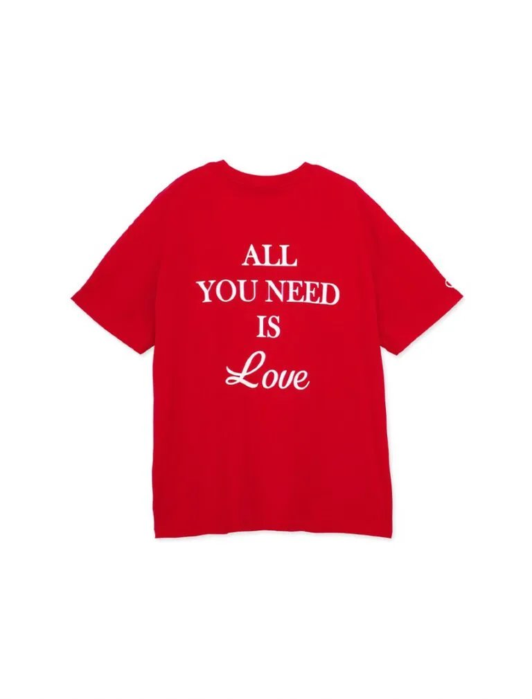 Alphabet Cotton Loose Tee red back