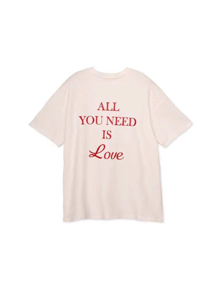 Alphabet Cotton Loose Tee white back