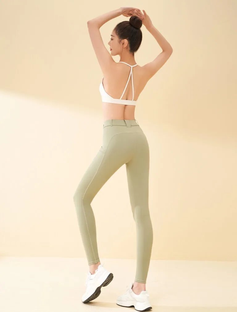 Backless Thin Strap Sports Bra white back