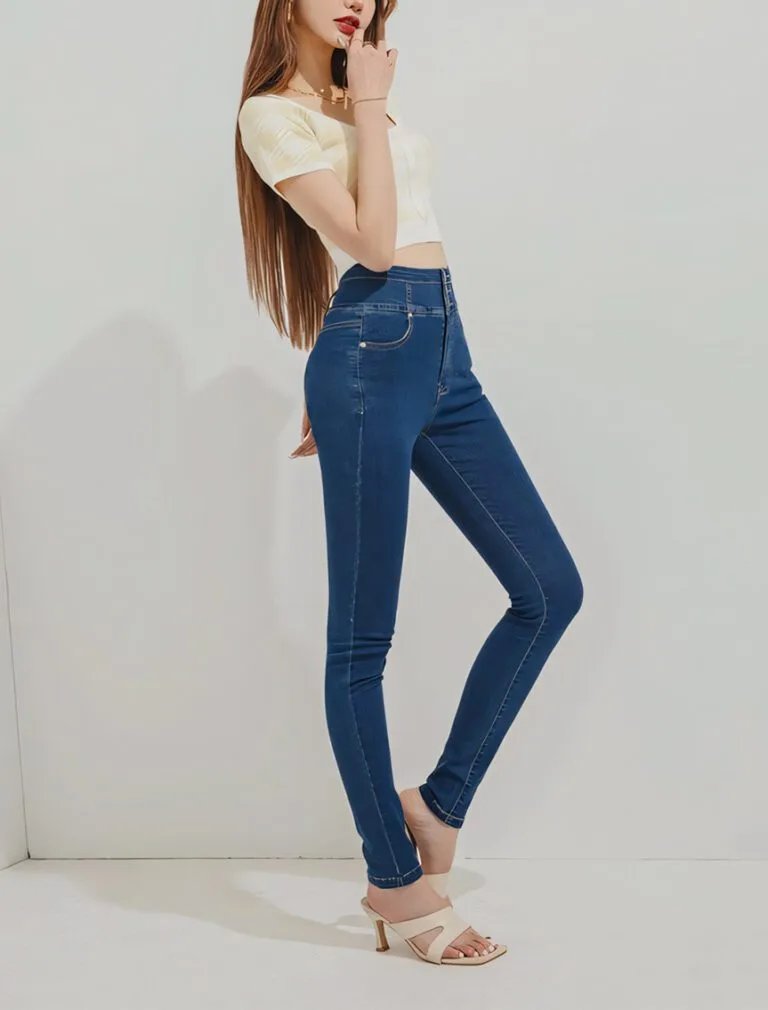 Breezy Cooling Slimming Jeans blue front 2