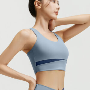 Color-Blocked Sports Bra blue front