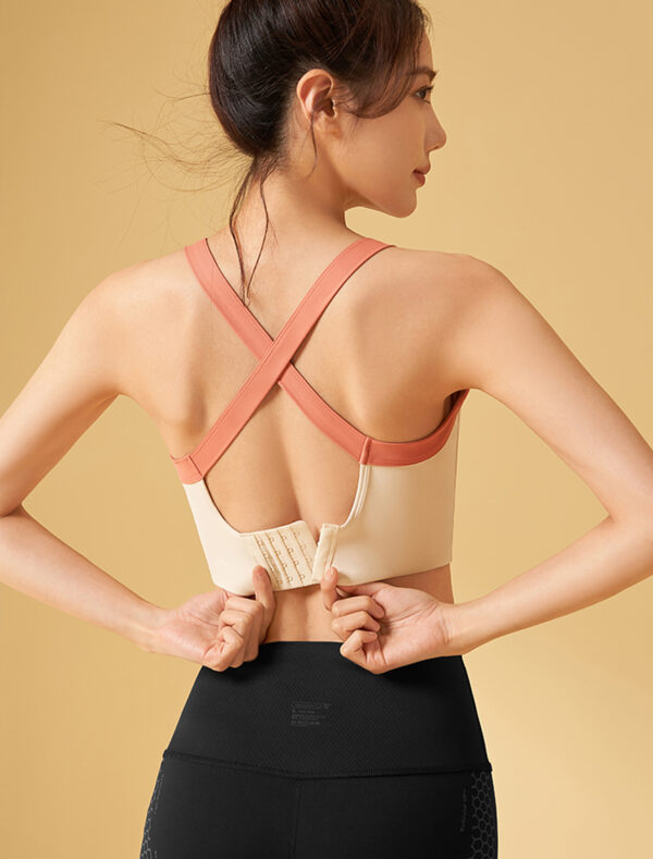 Color Strapped Sports Bra white back