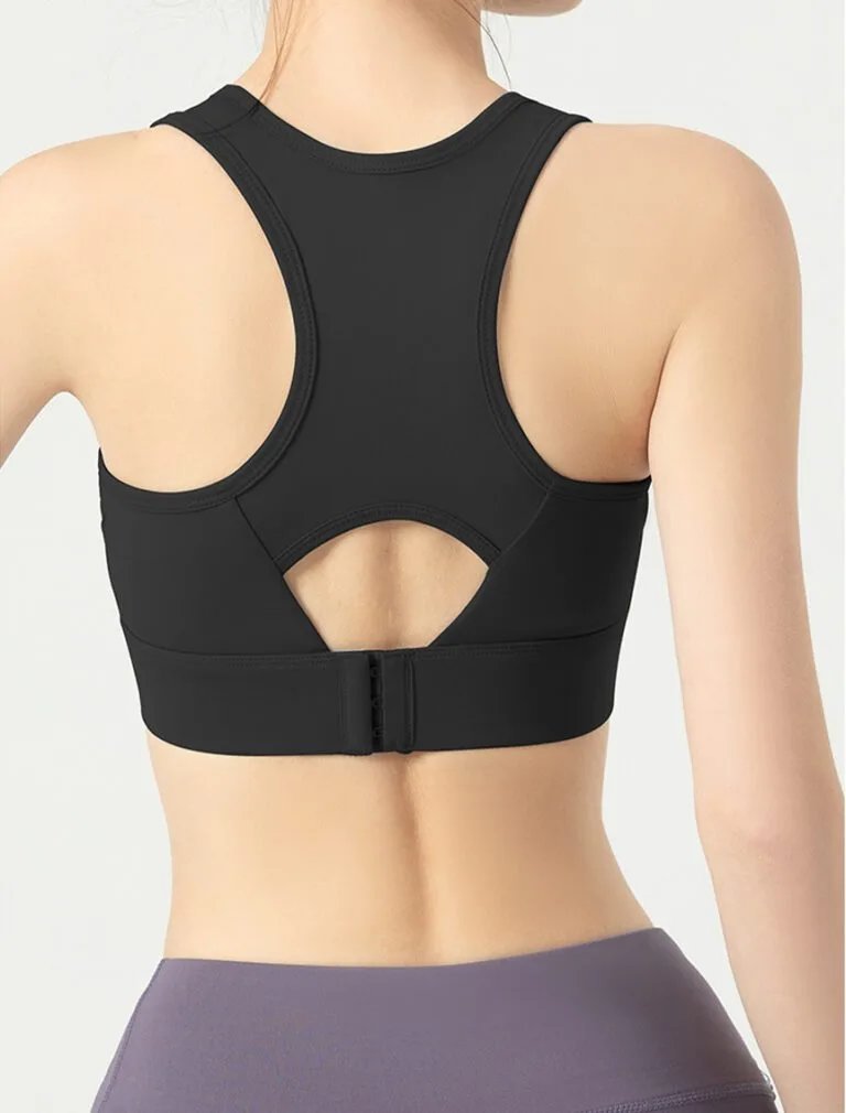 Hook-and-Eye Sports Bra black back