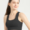 Hook-and-Eye Sports Bra black front