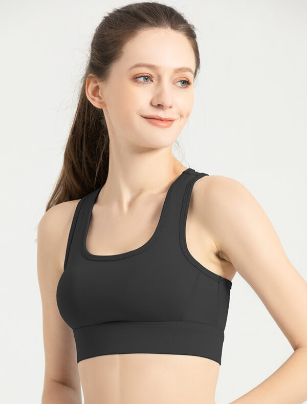 Hook-and-Eye Sports Bra black front