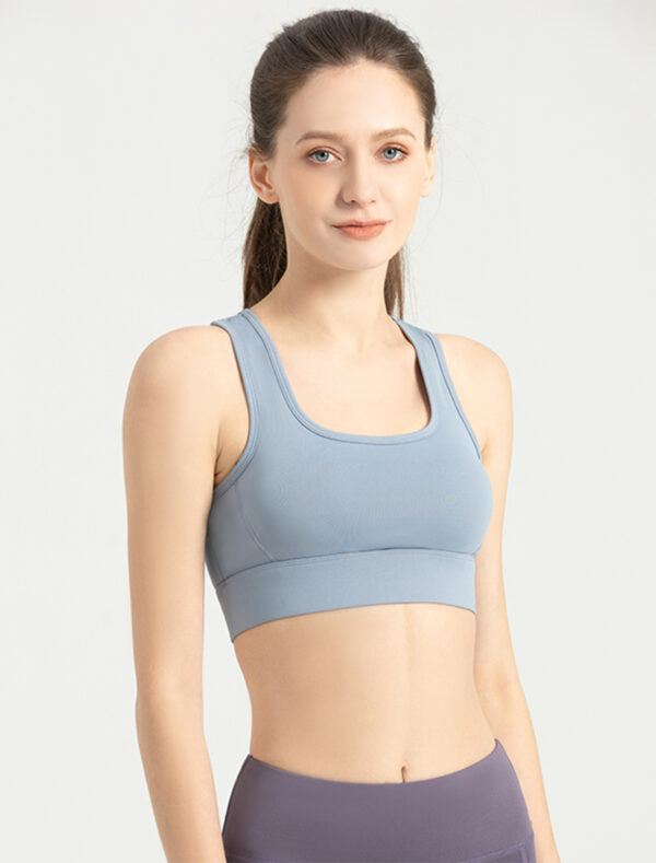 Hook-and-Eye Sports Bra blue front