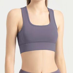 Hook-and-Eye Sports Bra purple front