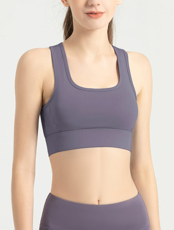 Hook-and-Eye Sports Bra purple front