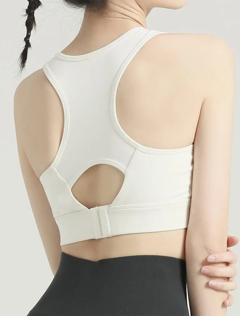 Hook-and-Eye Sports Bra white back