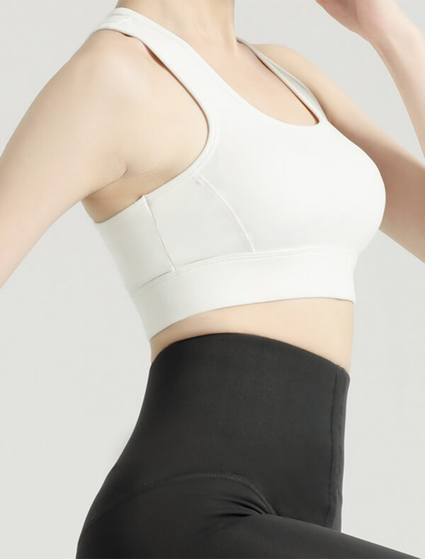 Hook-and-Eye Sports Bra white front