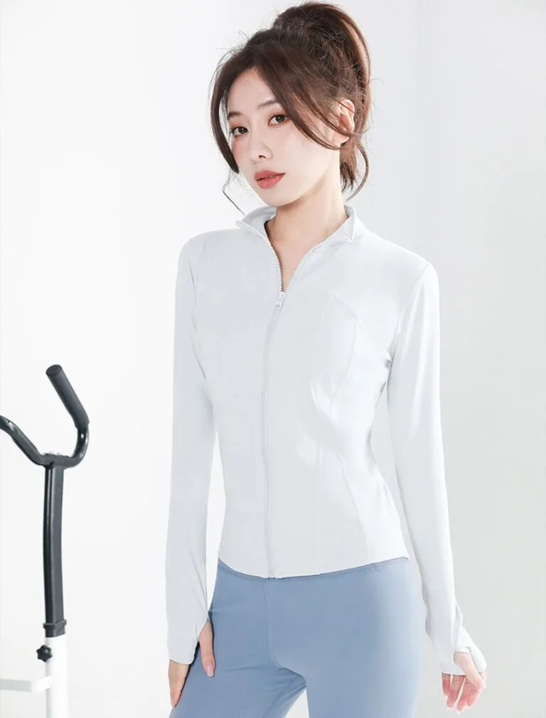 Lightweight Nylon Jacket white front