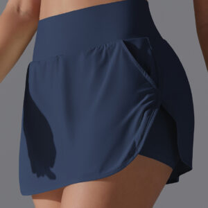 Mock Two-piece Sports Pocket Skirt navy front