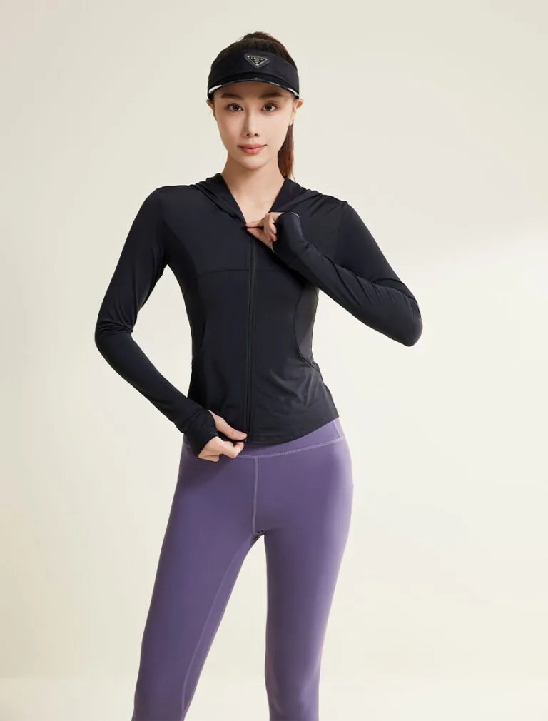 Nylon Curved-Line Jacket black front