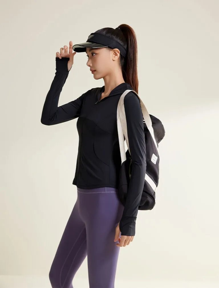 Nylon Curved-Line Jacket black side