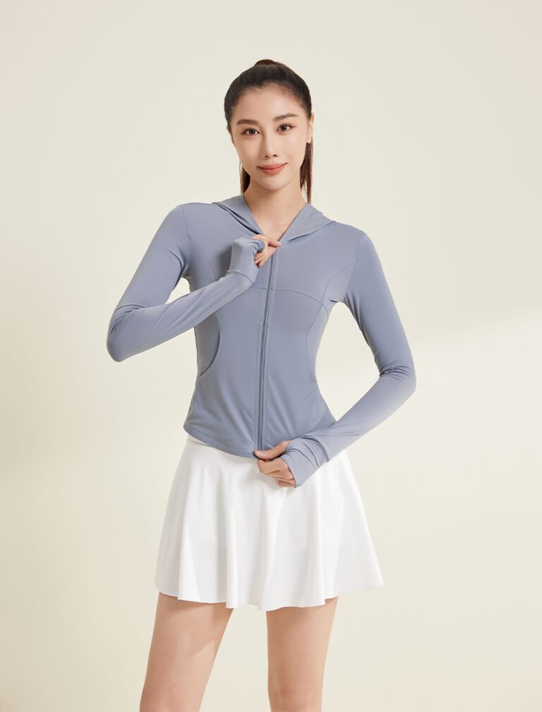 Nylon Curved-Line Jacket grey front 1