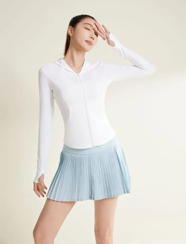 Nylon Curved-Line Jacket white front