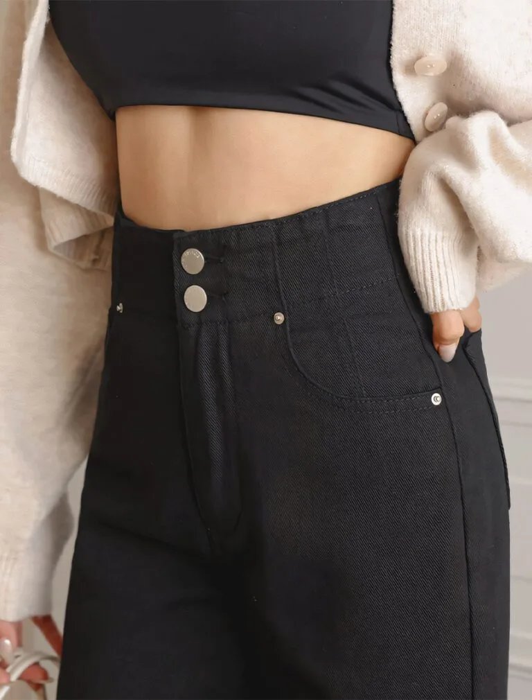 Perfect Waistline Lightweight Jeans black front 2