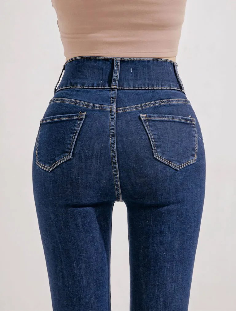Shape-Up Heating Jeans blue back