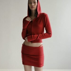 Badblood Beyond Soft Hood Zip-Up Slim Fit red front 1