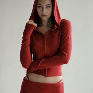 Badblood Beyond Soft Hood Zip-Up Slim Fit red front 2