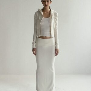 Badblood Beyond Soft Hood Zip-Up Slim Fit white front 1