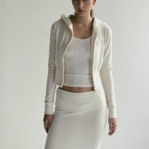 Badblood Beyond Soft Hood Zip-Up Slim Fit white front 2